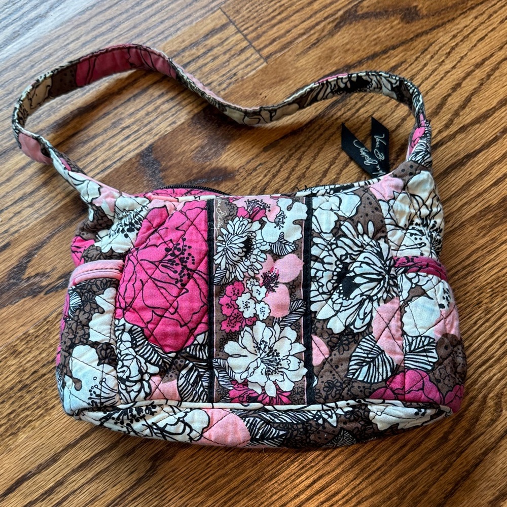 Vera Bradley Pink and Brown Floral Shoulder Bag